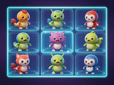 Reactoonz Slot Thumbnail mit bunten au&szlig;erirdischen Kreaturen auf blauem Energie-Gitter bei Casoola Casino