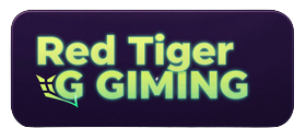 Red Tiger Gaming Provider-Logo in Neon-Lime-Cyan auf dunkler Karte bei Casoola Casino