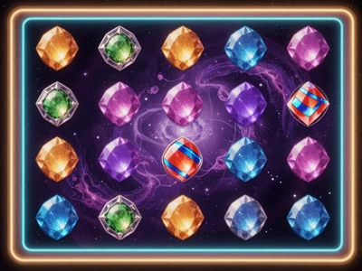 Starburst Slot Thumbnail mit kosmischen Juwelen und Edelsteinen im Weltraum bei Casoola Casino
