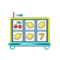 Classic Slots Kategorie-Icon mit retro Fruchtautomat-Symbolen
